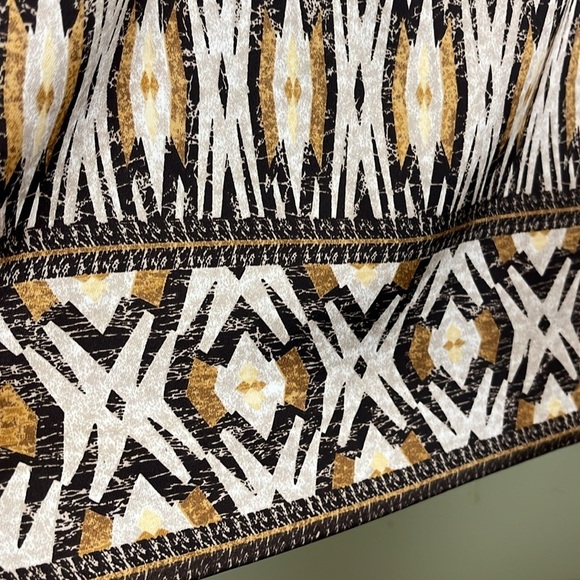 Chico's diamond ikat pull on elastic waistband Brown and Tan Patterned Skirt - Picture 12 of 14